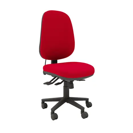 Multi-functional High Back Task Chair - Black Base - No Arms - Redstone